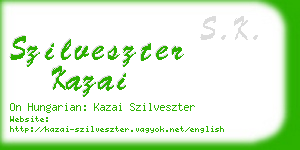 szilveszter kazai business card